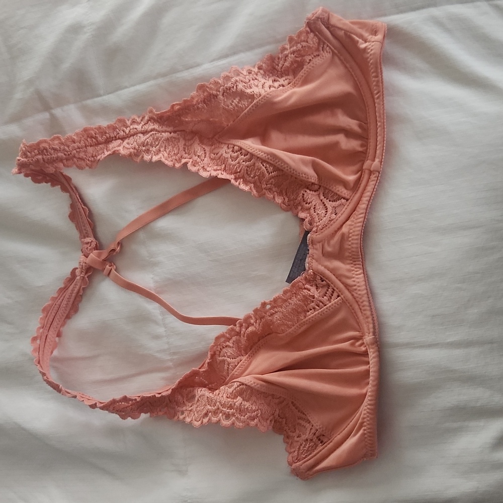 Peach satin and lastly bralette